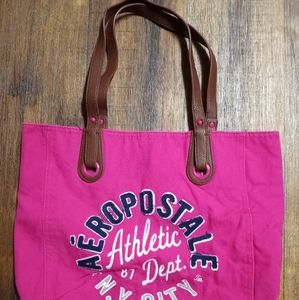 Aeropostale Pink Tote with Leather Strap